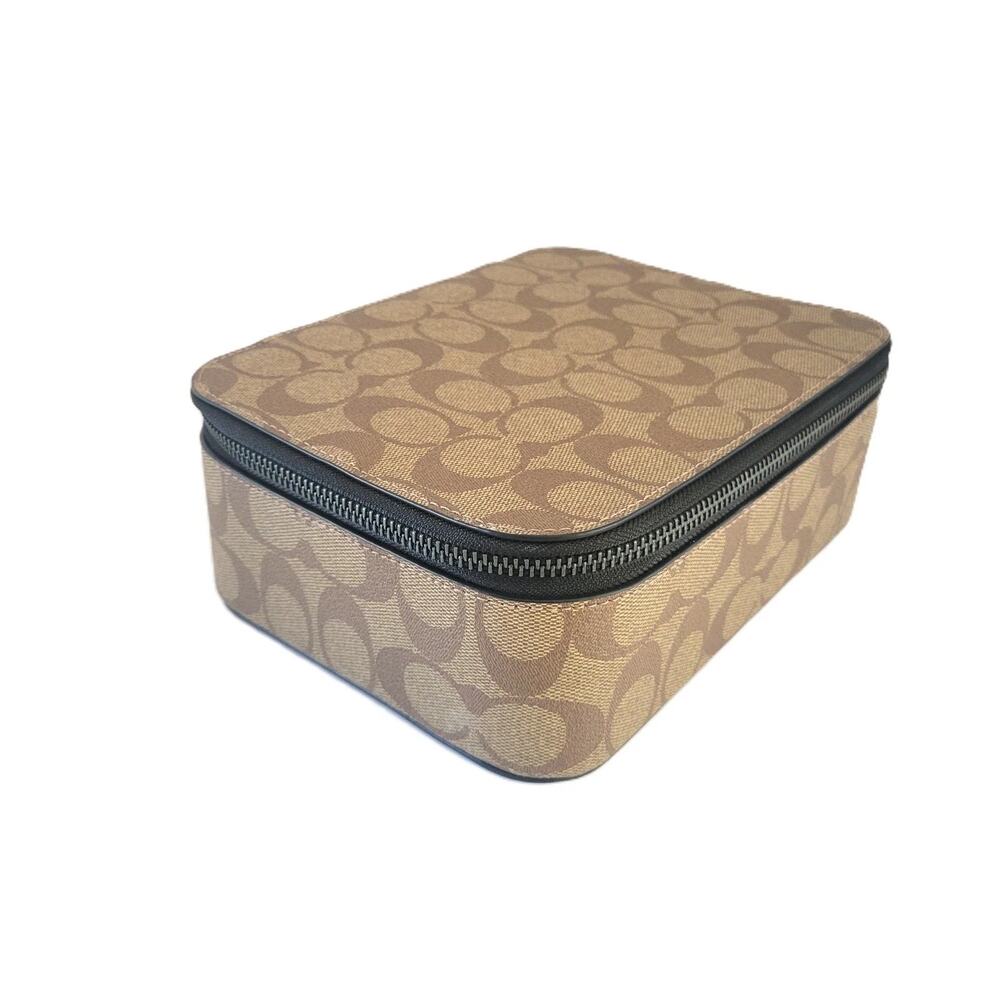 B4- 008 NWT Coach CE700 Tech Organizer Signature Khaki Black Travel Zip Case